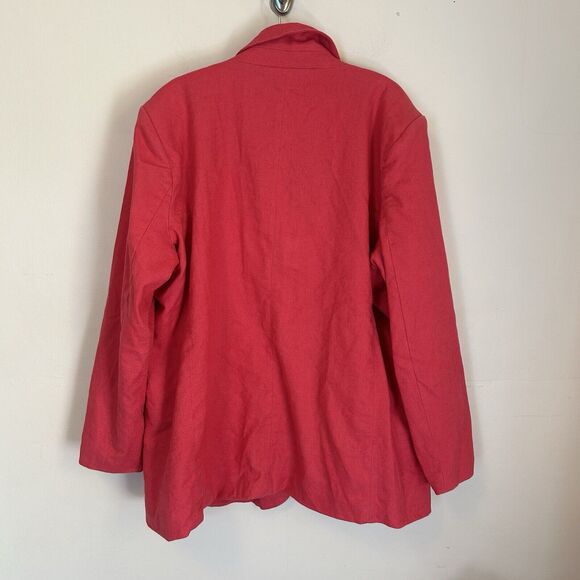 Abercrombie & Fitch Women's Linen blazer Pink Single Button Oversized‎ XL NWT - Picture 3 of 5